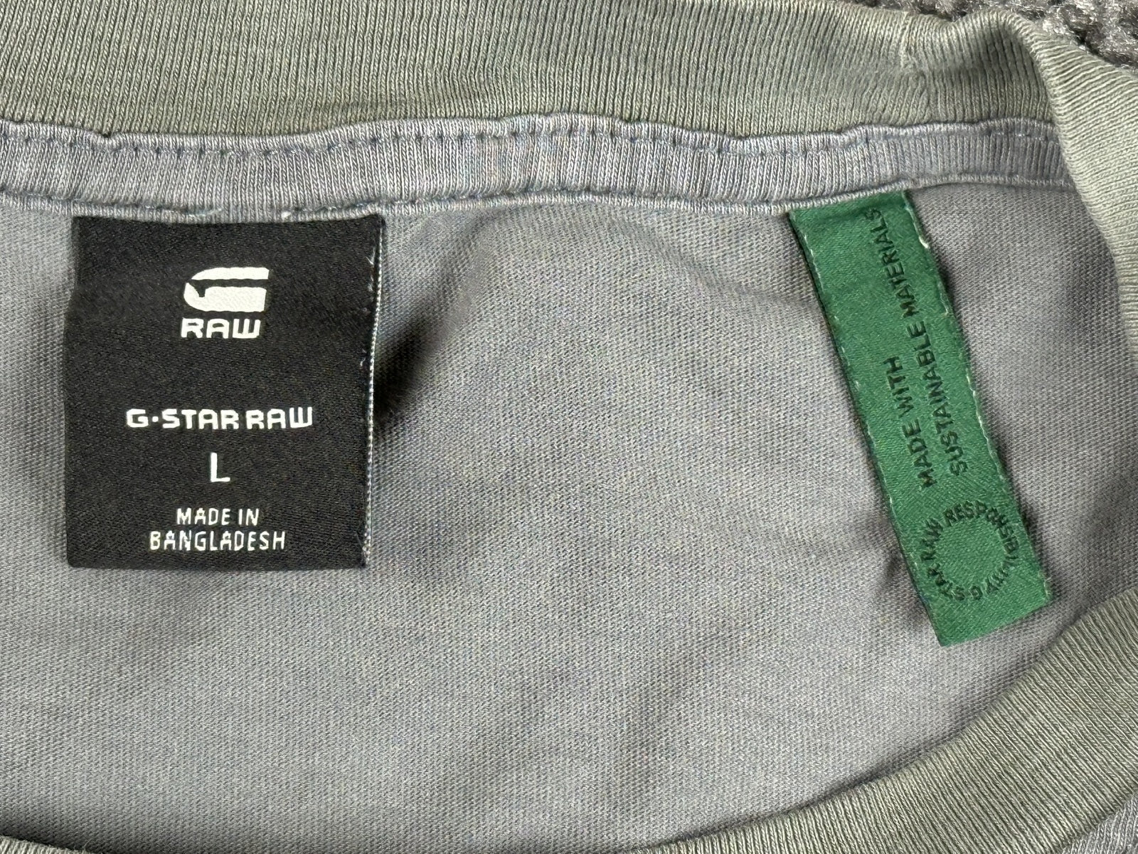G-Star Raw T-Shirt Mens Gray Logo Graphic Short Sleeve Sustainable Cotton Sz L