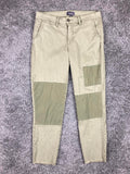 NYDJ Marilyn Straight Ankle Patchwork Chino Pants Womens Olive Khaki Raw Hem 8