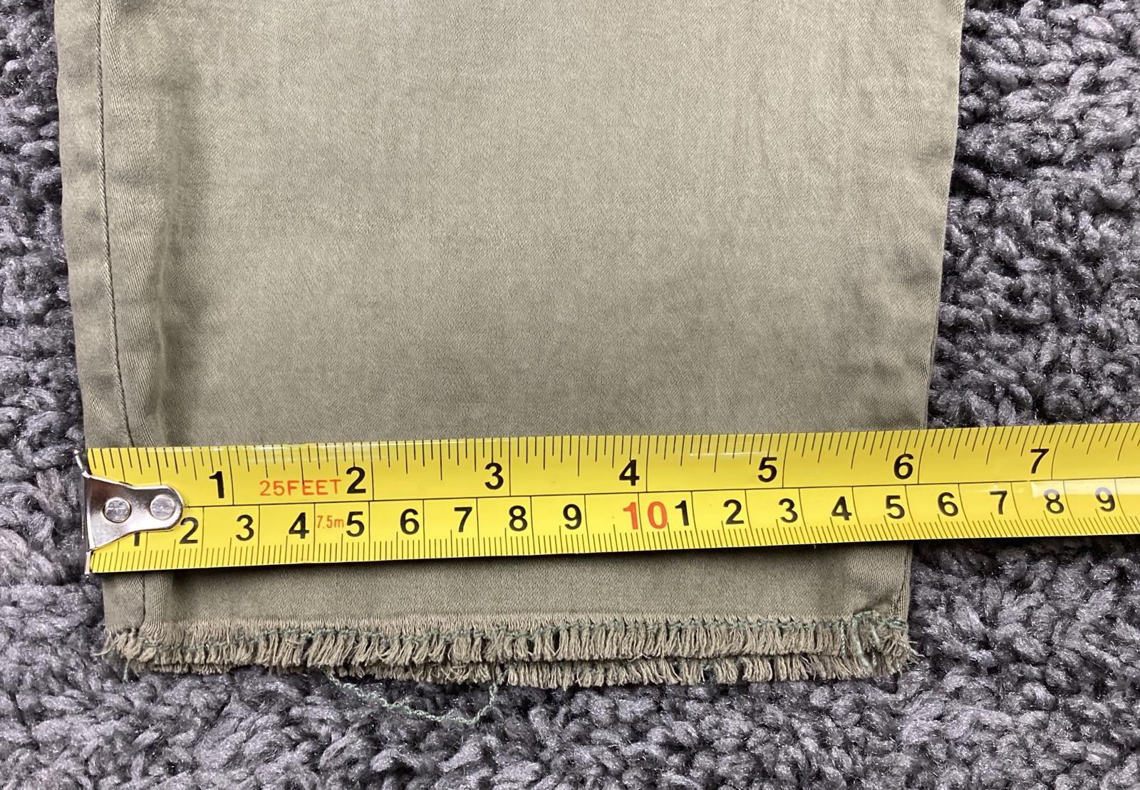 NYDJ Marilyn Straight Ankle Patchwork Chino Pants Womens Olive Khaki Raw Hem 8