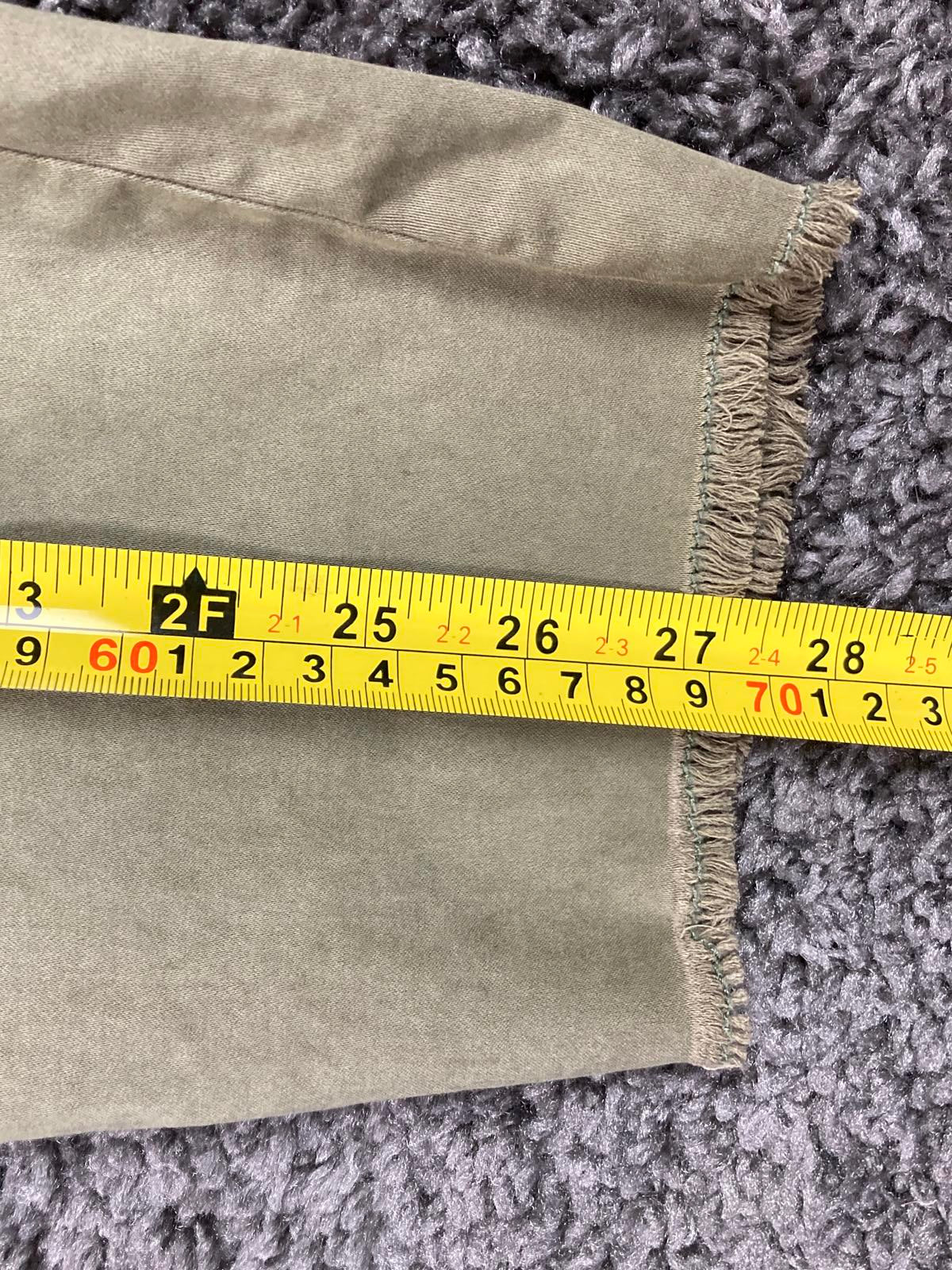 NYDJ Marilyn Straight Ankle Patchwork Chino Pants Womens Olive Khaki Raw Hem 8