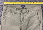 NYDJ Marilyn Straight Ankle Patchwork Chino Pants Womens Olive Khaki Raw Hem 8