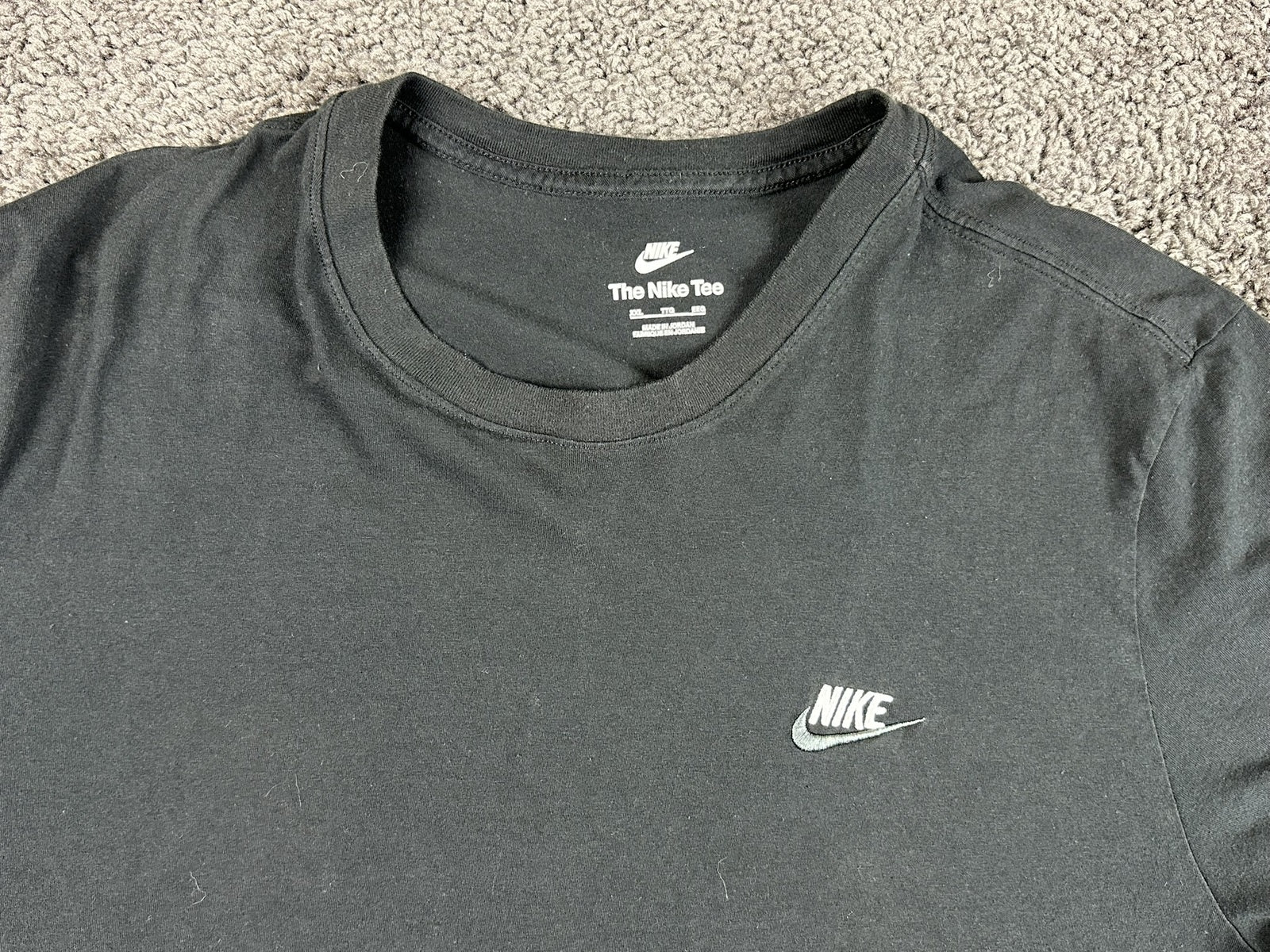 Nike Sportswear Club Mens T Shirt Black Embroidered Futura Logo Tee Sz 2XL