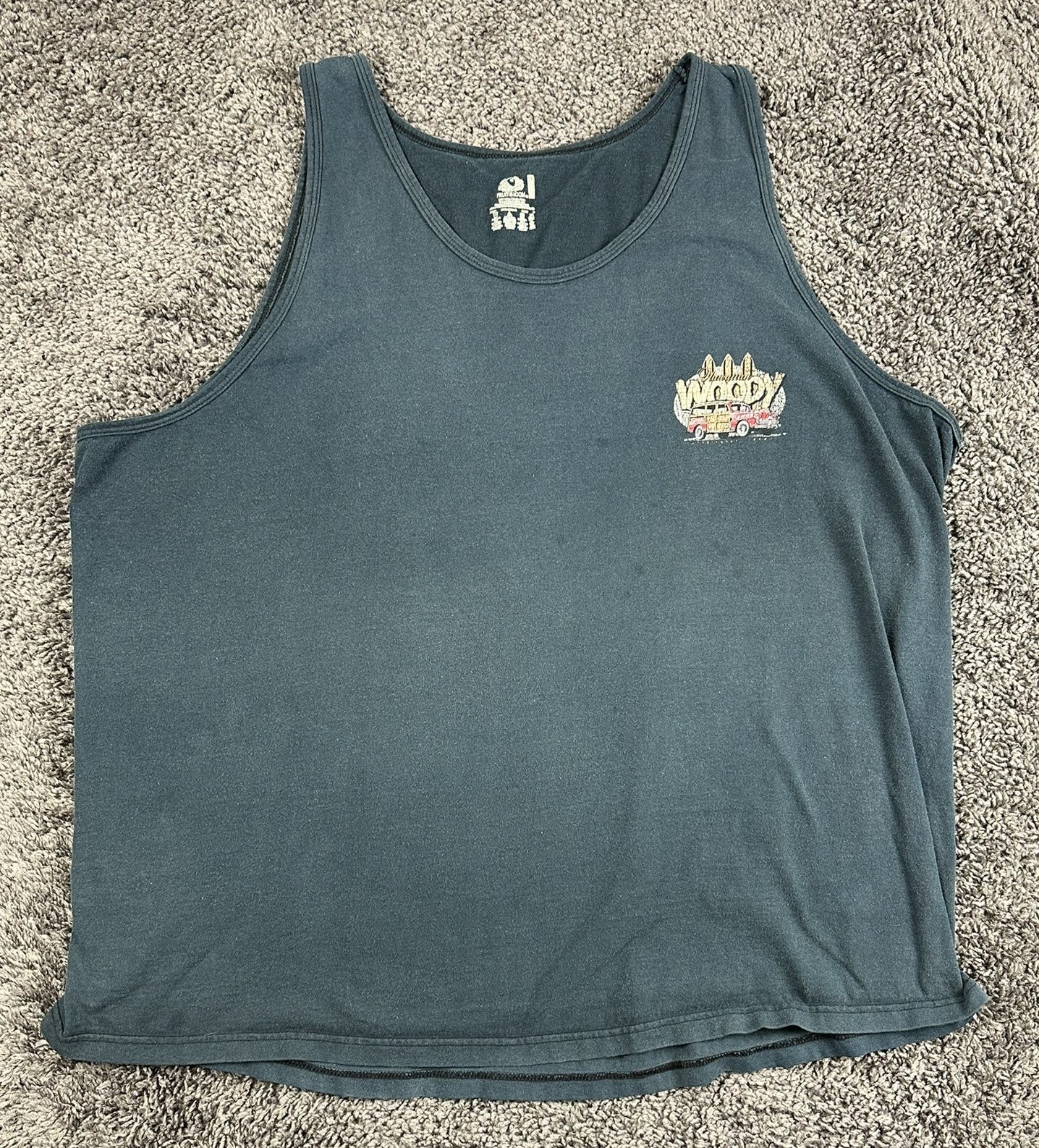 Hawaiian Woody Tank Top Mens Black Kona North Shore Fruit of the Loom Sz 3XL