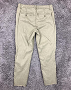 NYDJ Marilyn Straight Ankle Patchwork Chino Pants Womens Olive Khaki Raw Hem 8