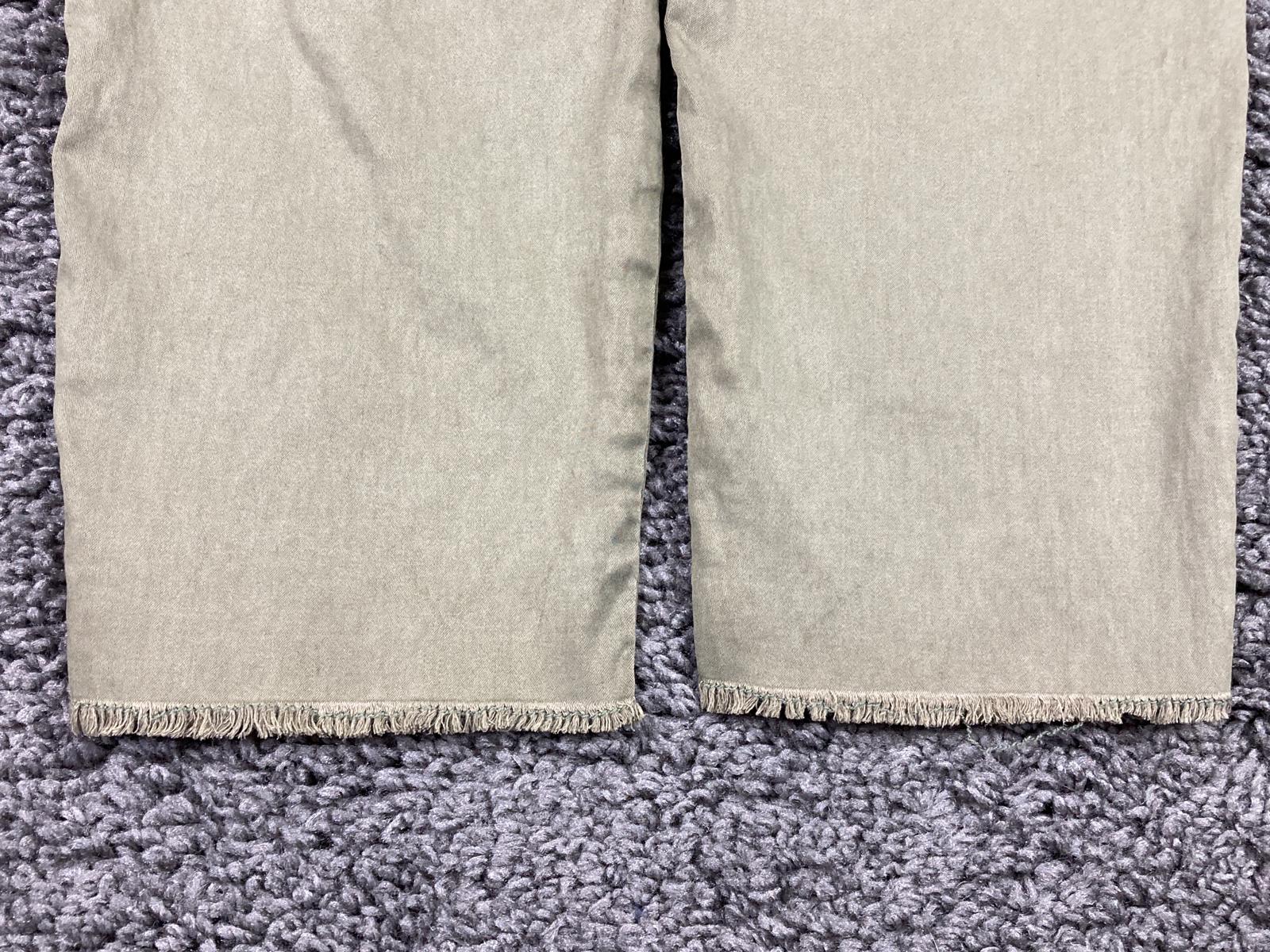 NYDJ Marilyn Straight Ankle Patchwork Chino Pants Womens Olive Khaki Raw Hem 8