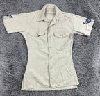 Vtg 1956 USAF Tan Tropical Shirt Mens Air Force Military Cotton Uniform 15.5 M