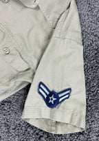 Vtg 1956 USAF Tan Tropical Shirt Mens Air Force Military Cotton Uniform 15.5 M