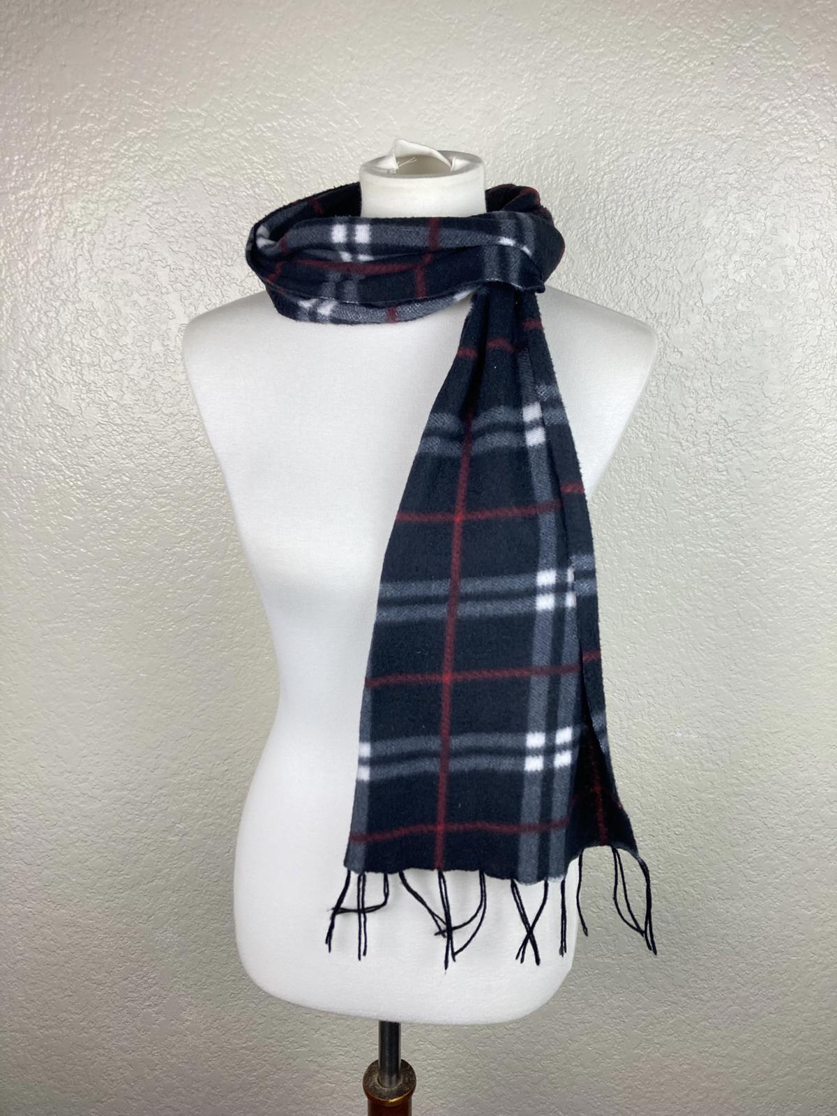 Love Culture Charcoal Gray Plaid Fleece Scarf Winter Fringe Unisex Wrap 65x12