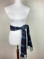 Love Culture Charcoal Gray Plaid Fleece Scarf Winter Fringe Unisex Wrap 65x12