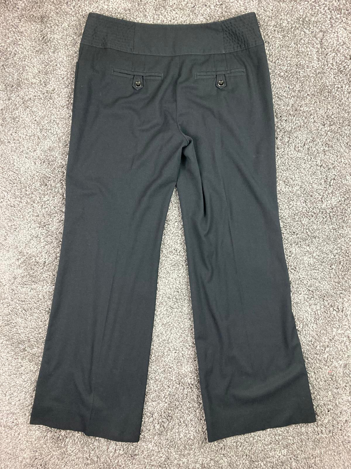 White House Black Market Women Black Dress Pants Size 6S flare leg