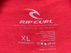 Rip Curl Men's XL Red Graphic T-Shirt Box Logo Standard Fit Short Sleeve Cotton