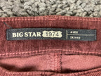 Big Star 1974 Alex Skinny Corduroy Pants Womens 27R Burgundy Stretch