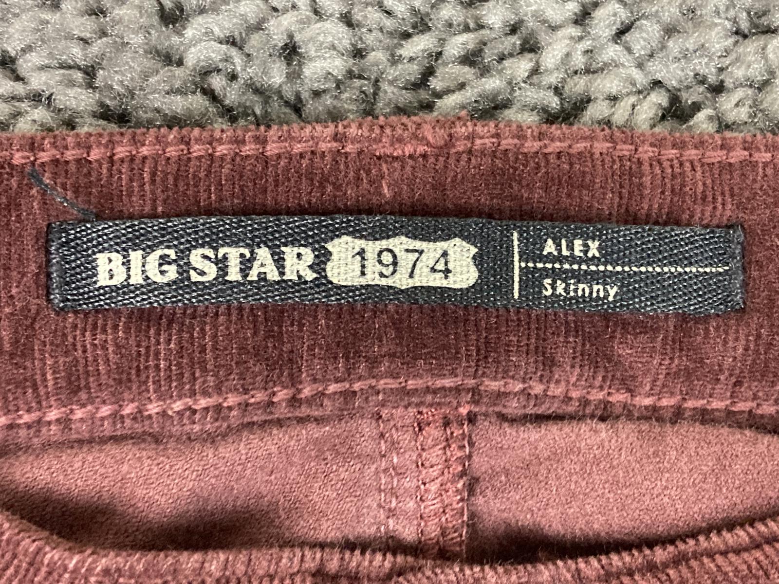 Big Star 1974 Alex Skinny Corduroy Pants Womens 27R Burgundy Stretch