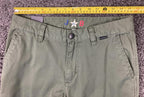 Quiksilver Union Stretch Chino Pants Olive Green Slim Straight Leg Mens Size 30