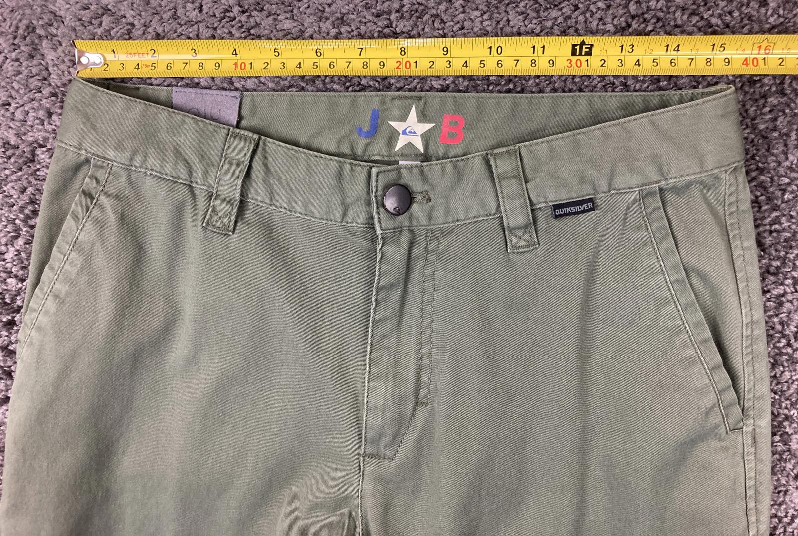 Quiksilver Union Stretch Chino Pants Olive Green Slim Straight Leg Mens Size 30