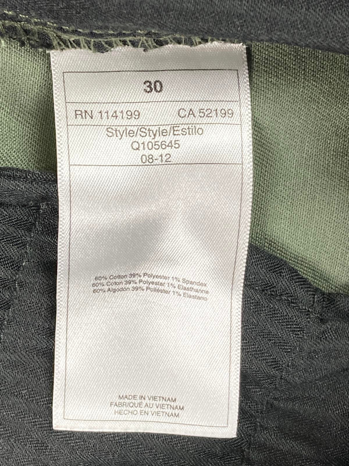 Quiksilver Union Stretch Chino Pants Olive Green Slim Straight Leg Mens Size 30