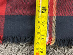 Grace & Lace Blanket Scarf Plaid Red Navy Fringe Wrap Shawl 72x38 in.