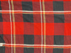 Grace & Lace Blanket Scarf Plaid Red Navy Fringe Wrap Shawl 72x38 in.