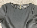 Tahari Arthur S Levine Black Lined Sheath Dress Pockets Gold Zipper Sz 16