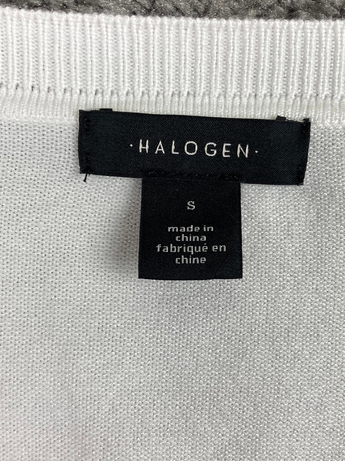 Halogen Cardigan Sweater Women Small White Button Front  Lightweight Soft Knit