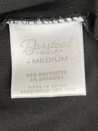 Barstool Golf Performance Polo Shirt Black Men’s Size Medium Stretch Athletic