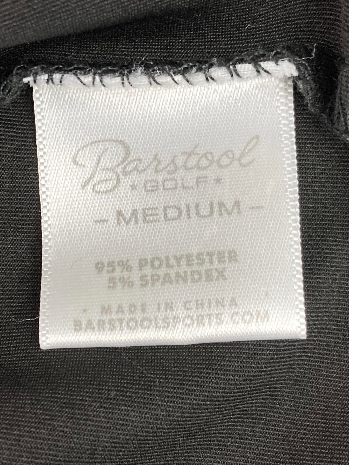 Barstool Golf Performance Polo Shirt Black Men’s Size Medium Stretch Athletic