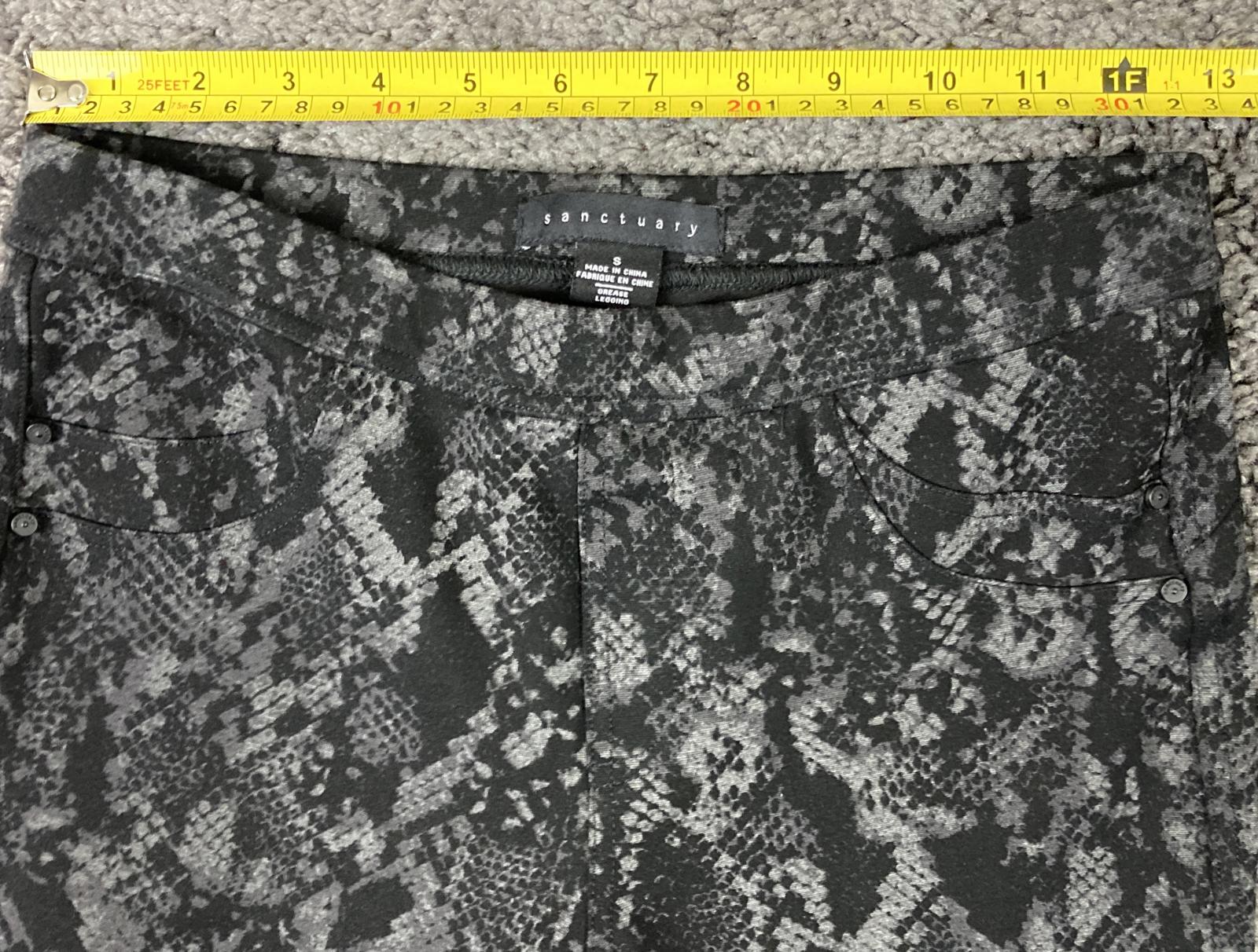 Sanctuary Grease Leggings Black Charcoal Snake Print Skinny Stretch Pants  Sz S