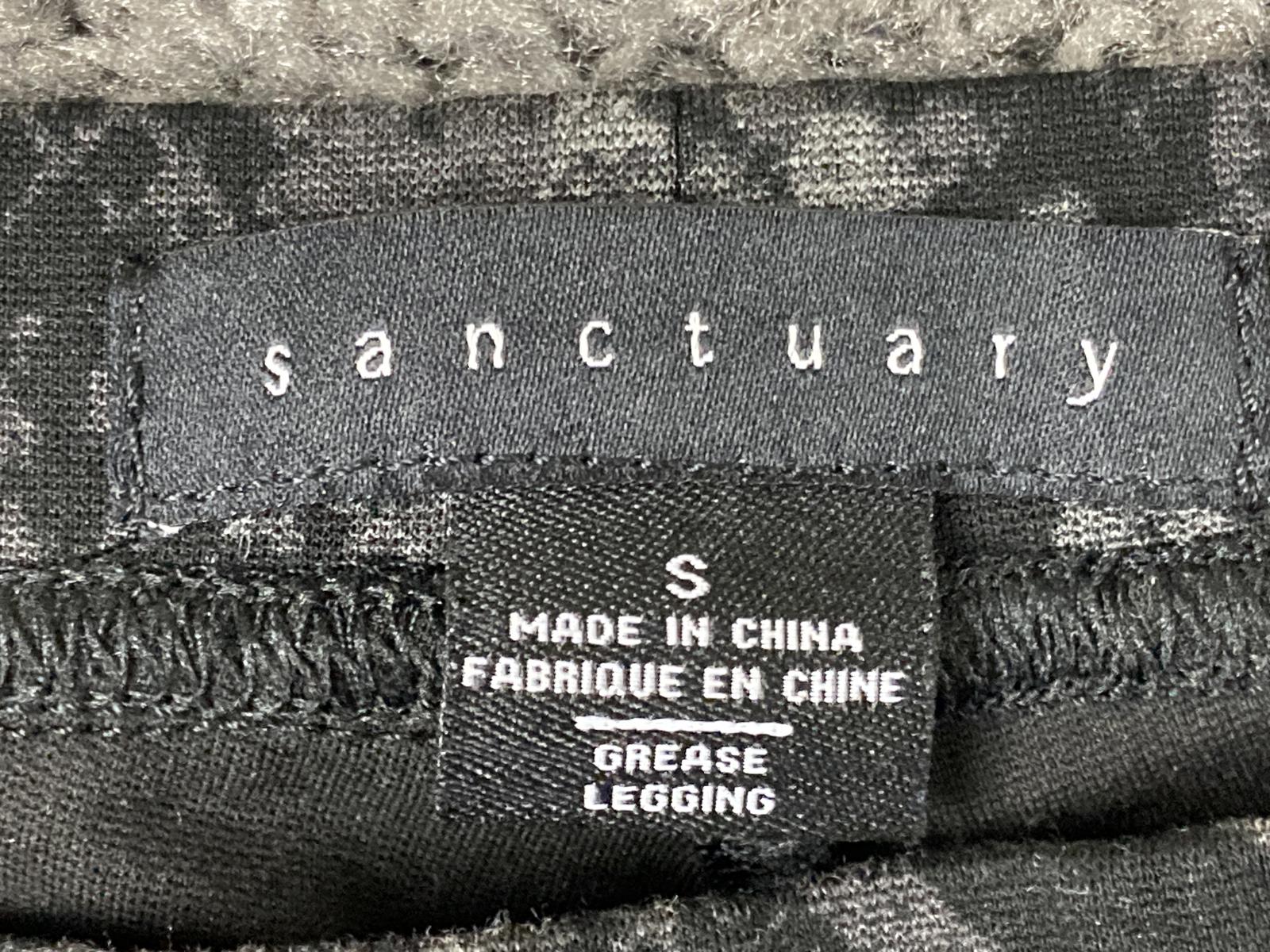 Sanctuary Grease Leggings Black Charcoal Snake Print Skinny Stretch Pants  Sz S