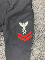 Vintage 1988 US Navy Dress Blue Wool Jumper Storekeeper PO2 SIMA Long Beach 40R