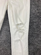 Paige Jeans Women's White Distressed Margot Ultra Skinny Size 28