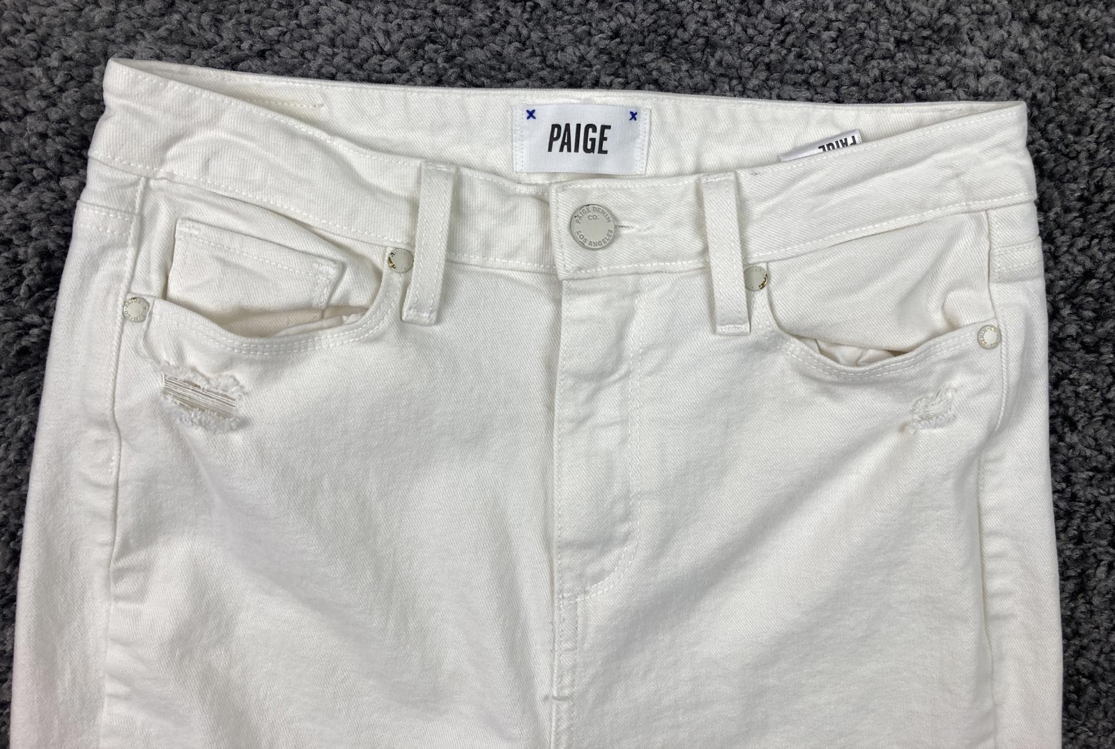 Paige Jeans Women's White Distressed Margot Ultra Skinny Size 28