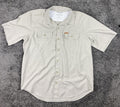 Orvis Men Shirt  Short Sleeve Button Front Fishing Tan Lightweight Size XL