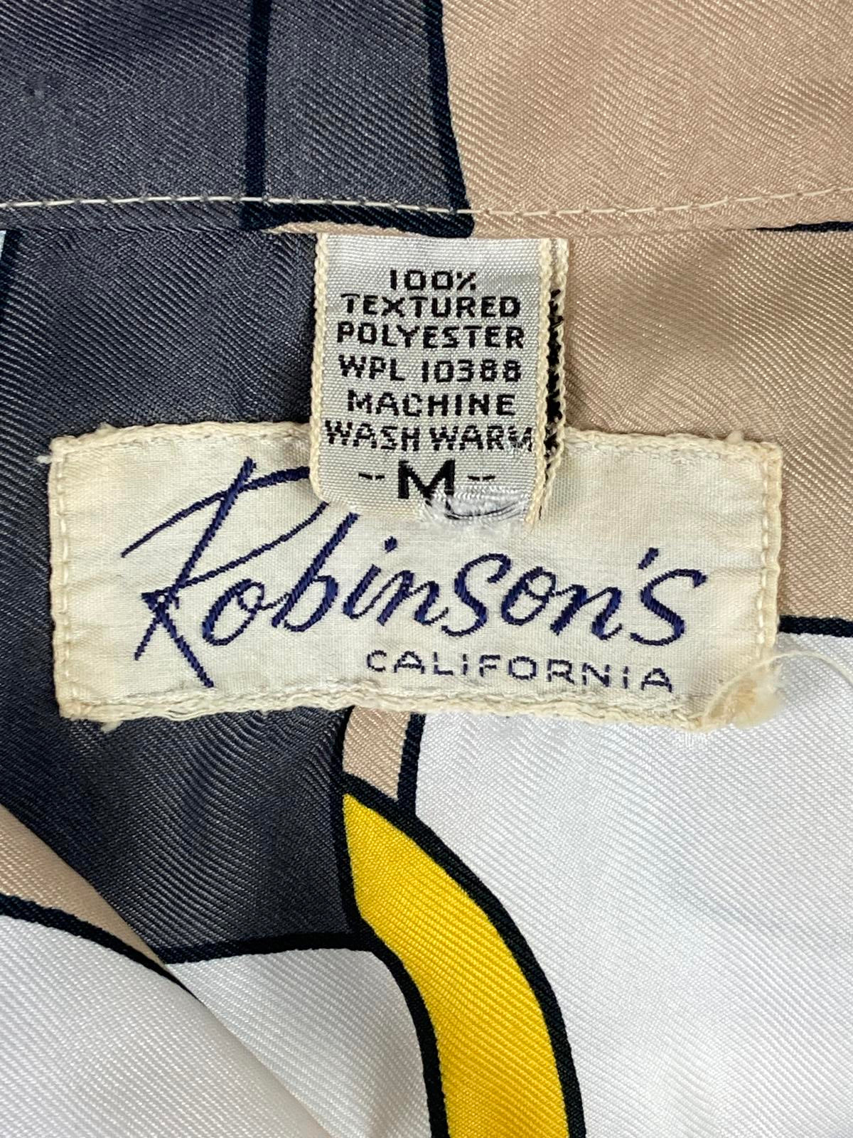 Robinsons California Shirt Vintage Men's Geometric Print Size Medium Long Sleeve