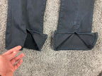 American Eagle Hi-Rise Skinny Kick Jeans Short Black Seam Split Hem Sz 14