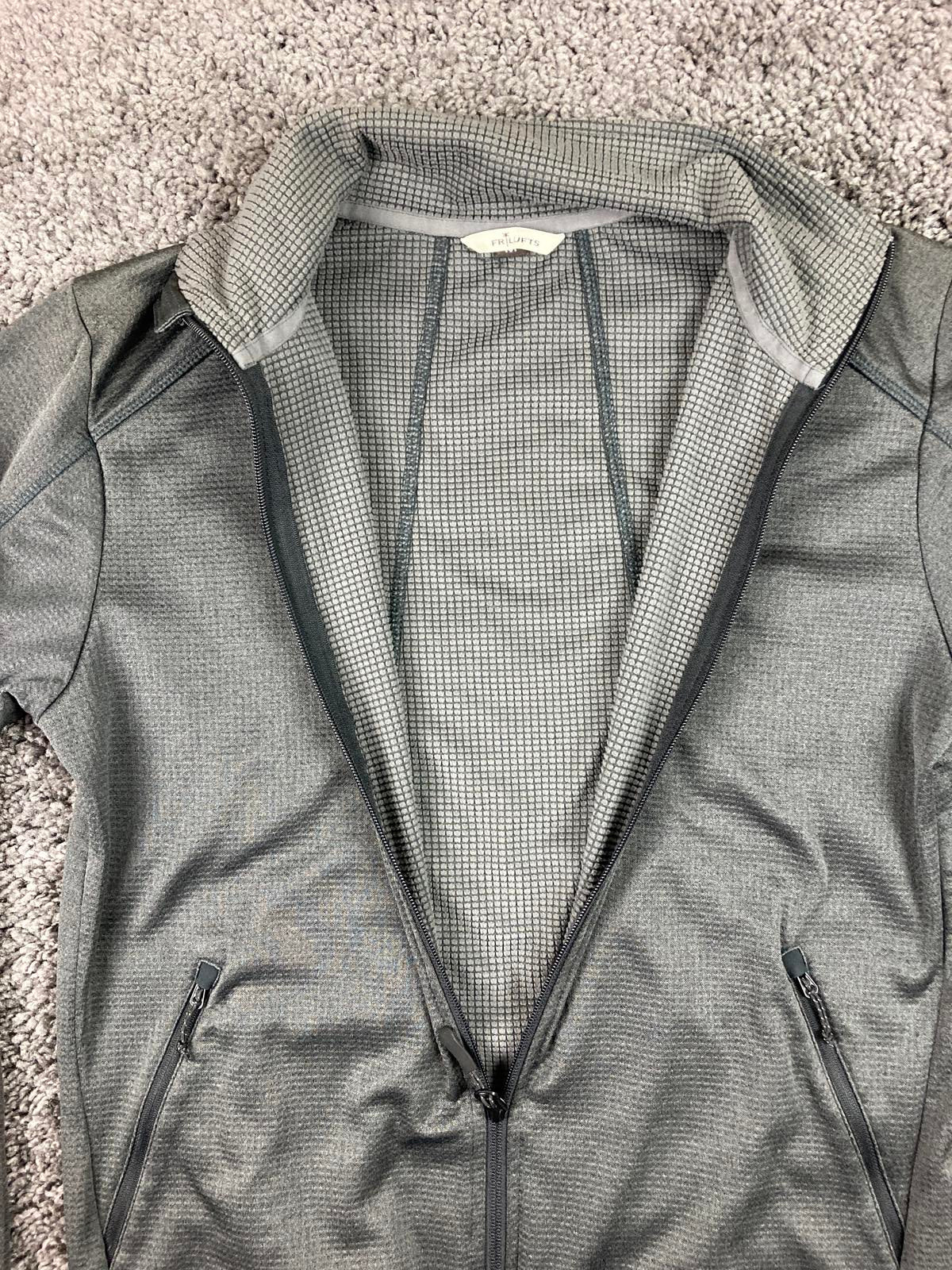 Frilufts Mens Full Zip Performance Jacket Gray Arm Pocket Size M
