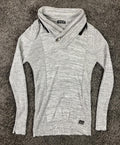 Leif Nelson Sweater Zip Cowl Neck Women's XL Gray Knit Pullover