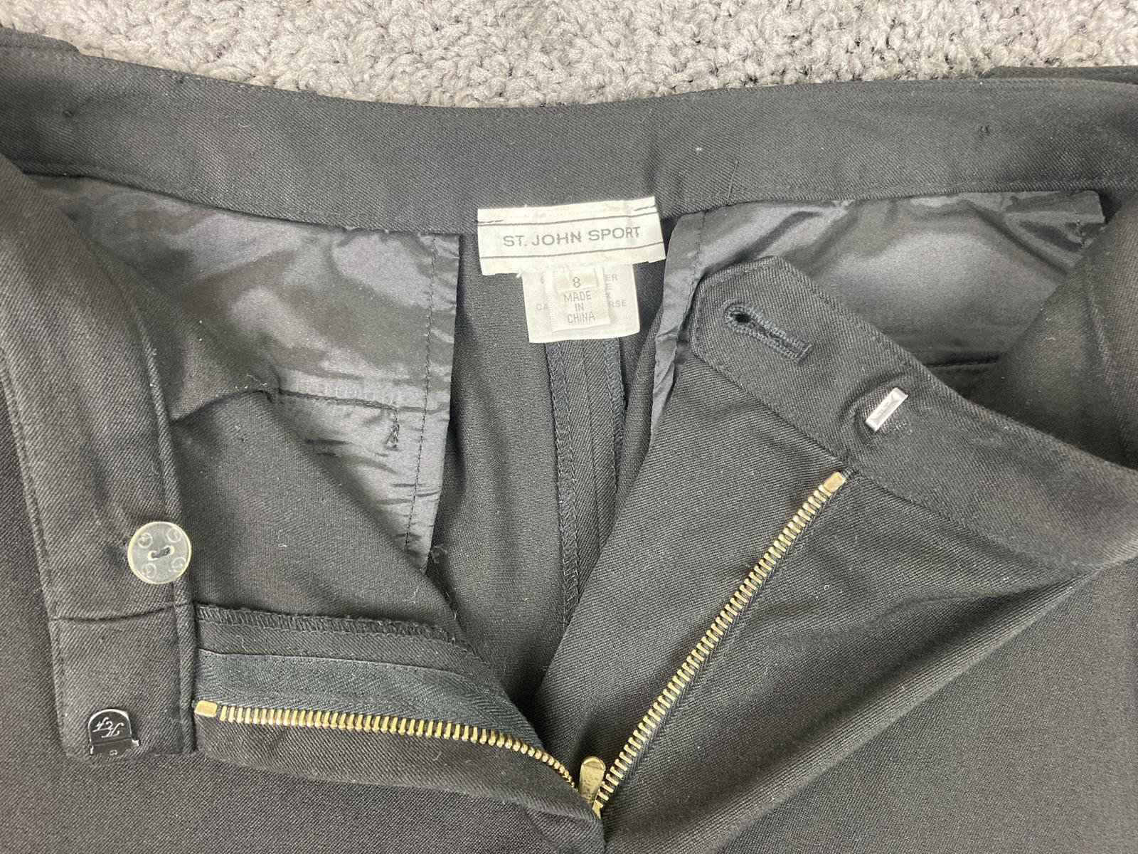 St.John Sport Womens Black Pants Trousers Size 8 Classic Fit