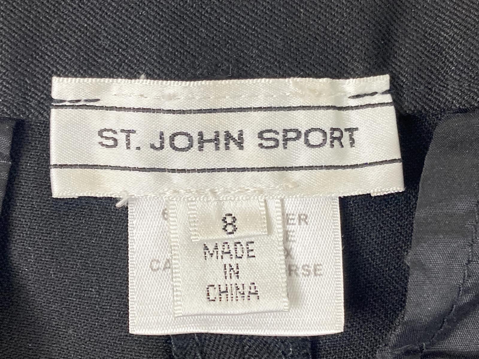 St.John Sport Womens Black Pants Trousers Size 8 Classic Fit