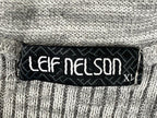 Leif Nelson Sweater Zip Cowl Neck Women's XL Gray Knit Pullover