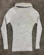 Leif Nelson Sweater Zip Cowl Neck Women's XL Gray Knit Pullover