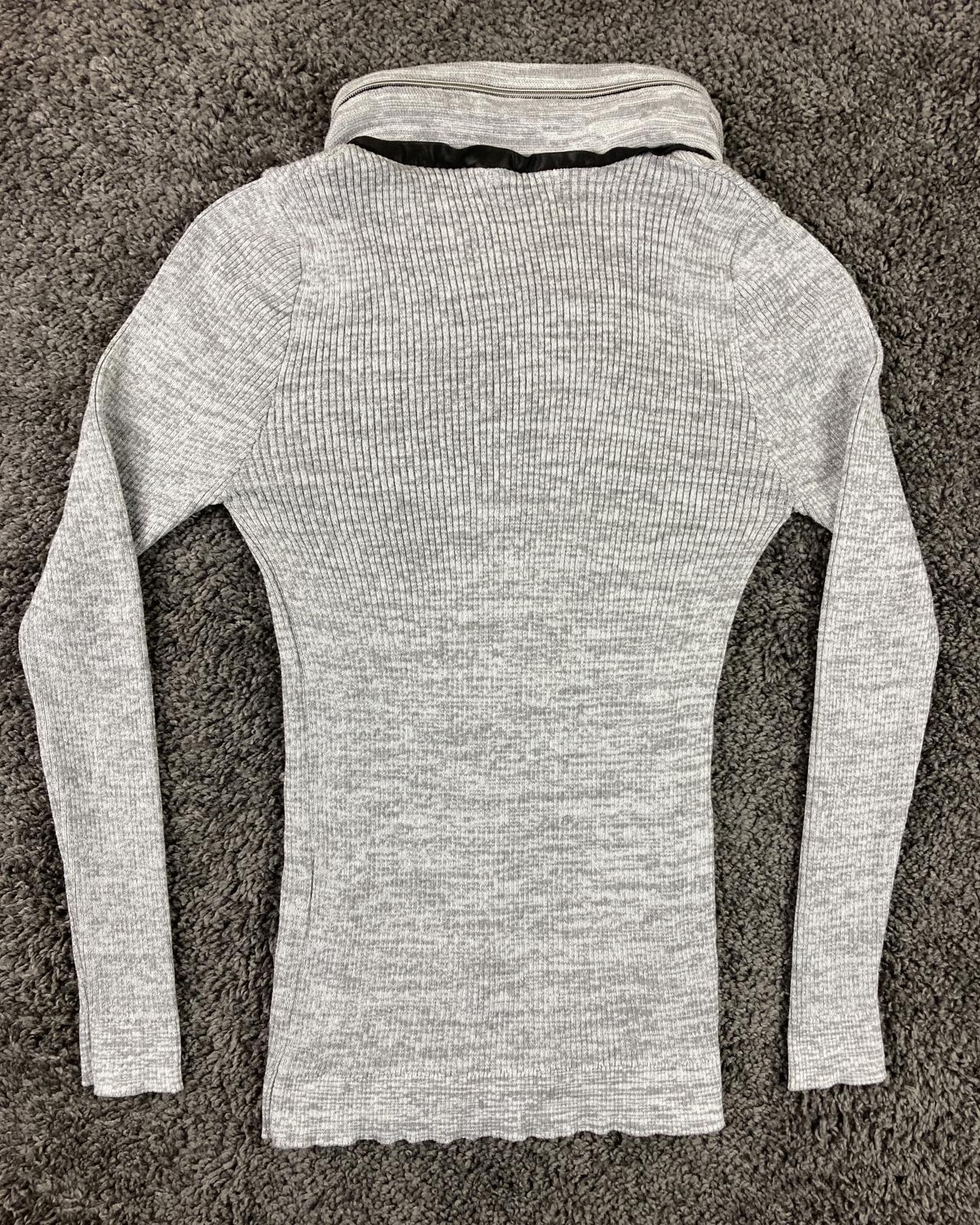Leif Nelson Sweater Zip Cowl Neck Women's XL Gray Knit Pullover