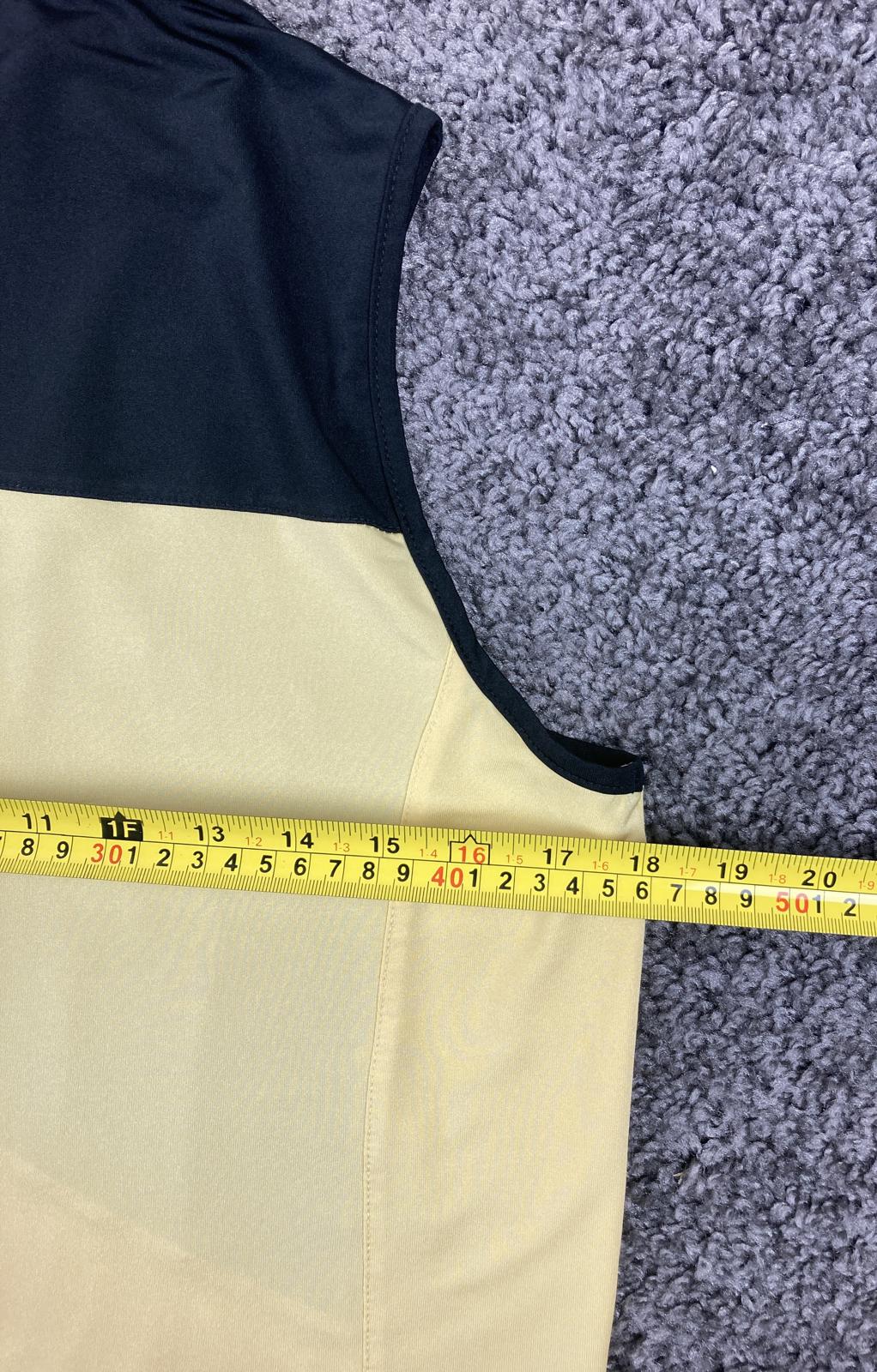 Jamie Sadock Womens Sleeveless Golf Vest Top Size L Yellow Black Zip Front