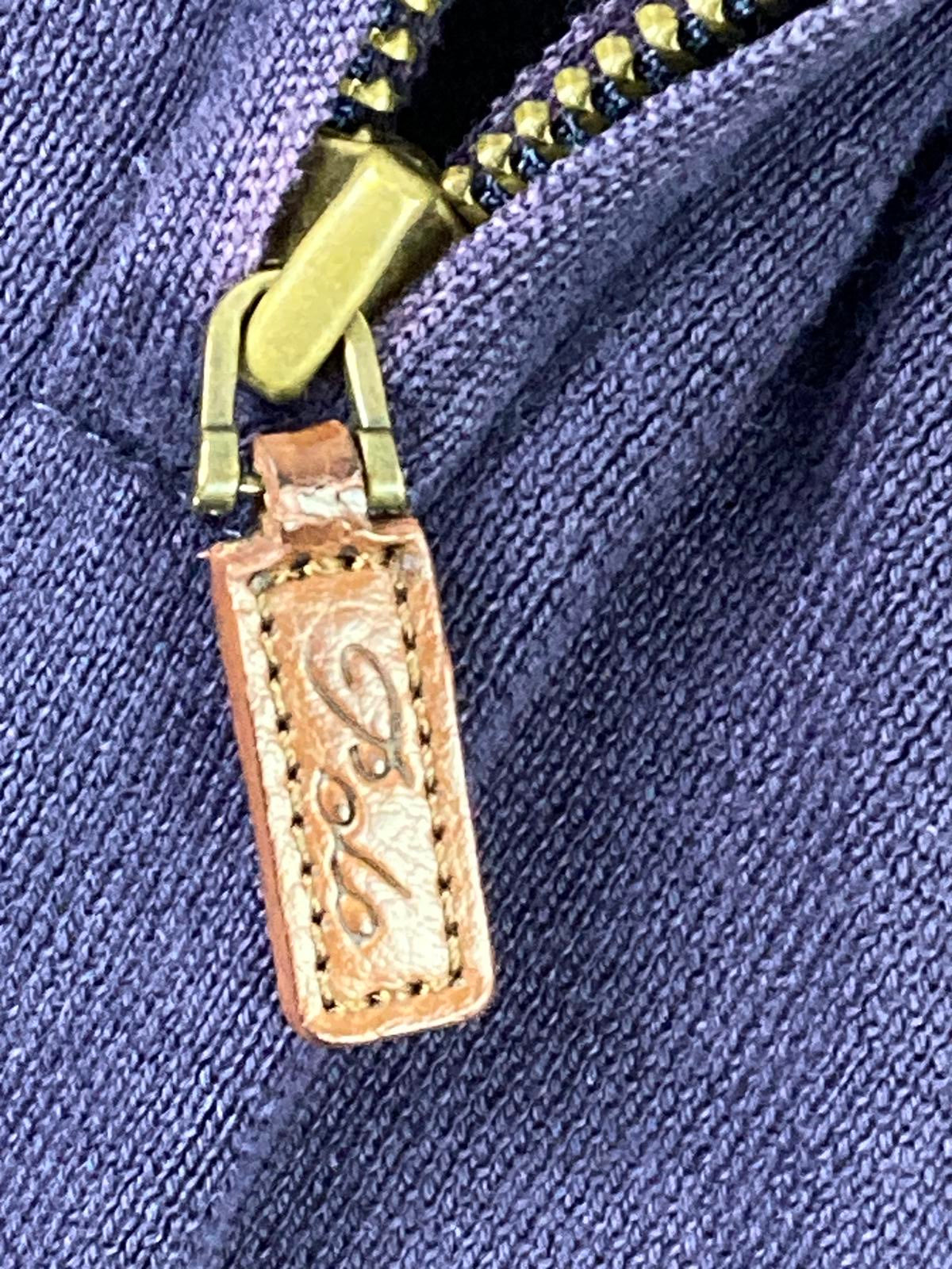 Polo Ralph Lauren Estate-Rib 1/4 Zip Purple Pima Cotton Sweater Mens Medium