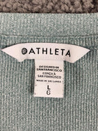 Athleta Womens Ribbed Henley Long Sleeve Top light Green Size Large