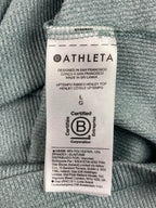 Athleta Womens Ribbed Henley Long Sleeve Top light Green Size Large