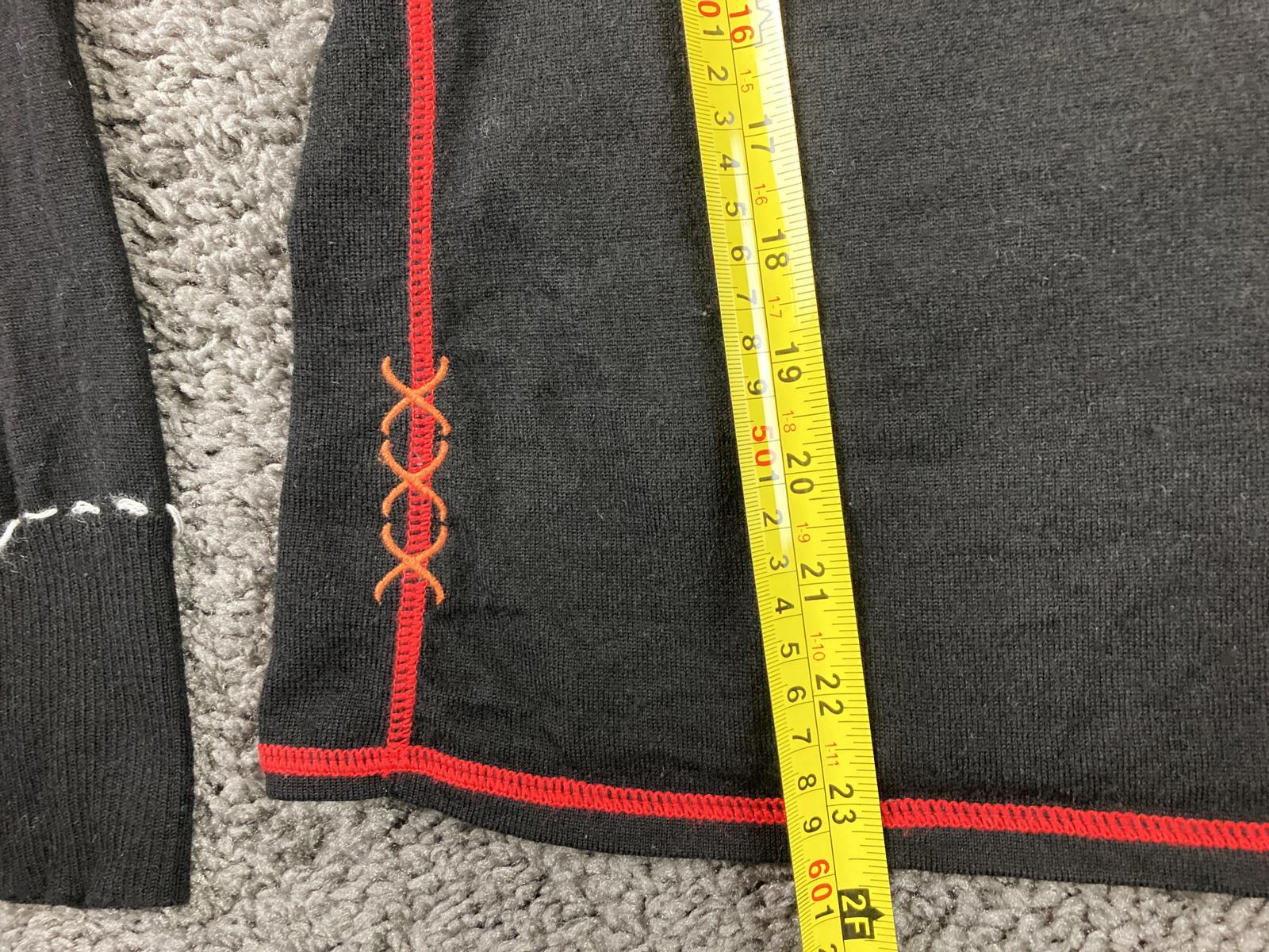 Meister Merino Wool Base Layer Top Women's Black Red Trim Sz S