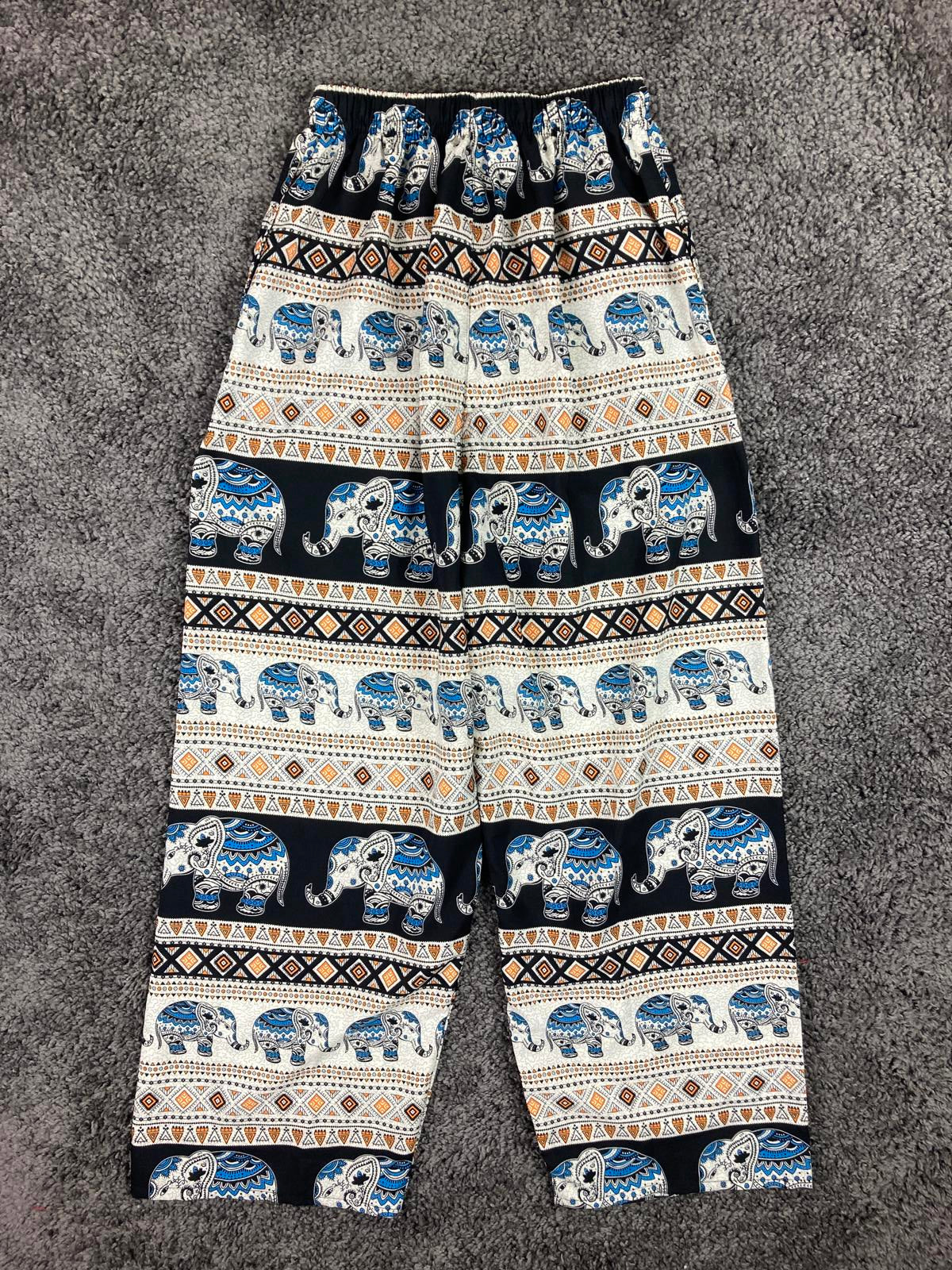 Unbranded Harem Pants Women's Multicolored Elephant Graphic One Size Drawstring