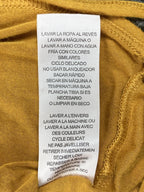 Nanette Lepore Mustard Gold Ruched Cinch Front Bell Sleeve Top Sz Large