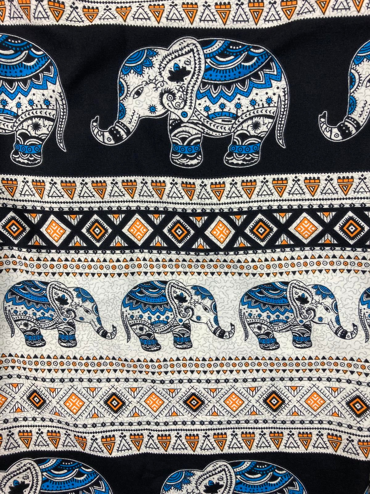 Unbranded Harem Pants Women's Multicolored Elephant Graphic One Size Drawstring