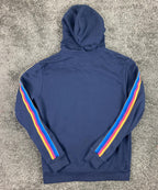 Amazon Accelerate Men’s Zip Hoodie Navy Stripe Sleeve Sweatshirt M